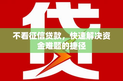 王益不看征信贷款，快速解决资金难题的捷径