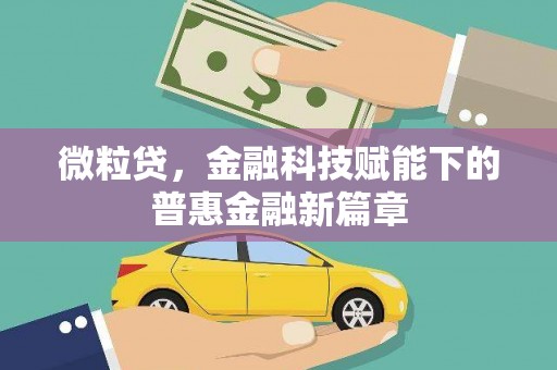 王益微粒贷，金融科技赋能下的普惠金融新篇章