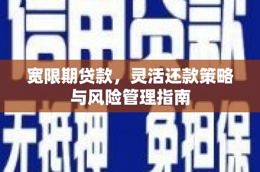 王益宽限期贷款，灵活还款策略与风险管理指南