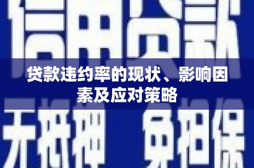 王益贷款违约率的现状、影响因素及应对策略