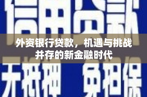 王益外资银行贷款，机遇与挑战并存的新金融时代