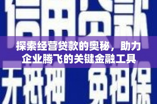 王益探索经营贷款的奥秘，助力企业腾飞的关键金融工具