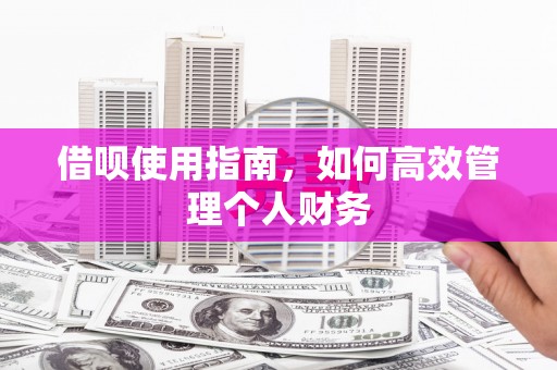 王益借呗使用指南，如何高效管理个人财务