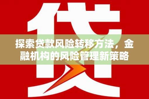 王益探索贷款风险转移方法，金融机构的风险管理新策略