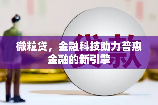 王益微粒贷，金融科技助力普惠金融的新引擎