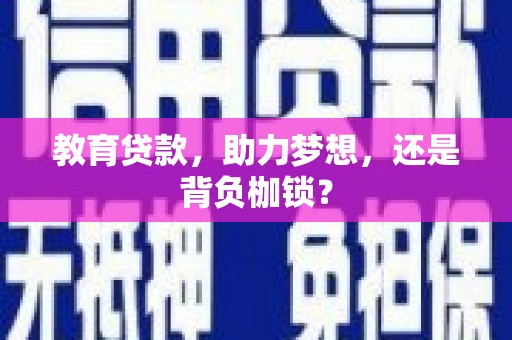 王益教育贷款，助力梦想，还是背负枷锁？