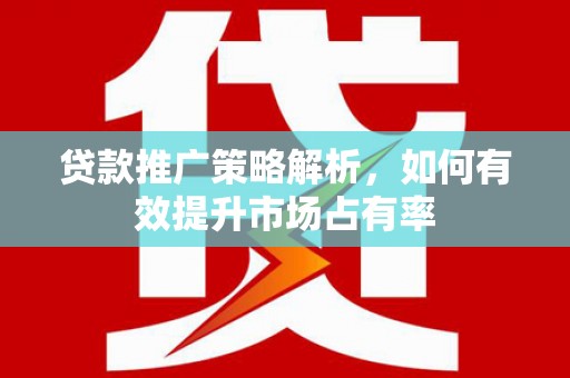 王益贷款推广策略解析，如何有效提升市场占有率