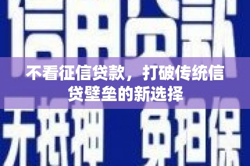 王益不看征信贷款，打破传统信贷壁垒的新选择
