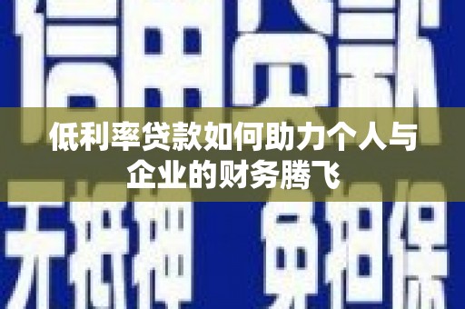 王益低利率贷款如何助力个人与企业的财务腾飞
