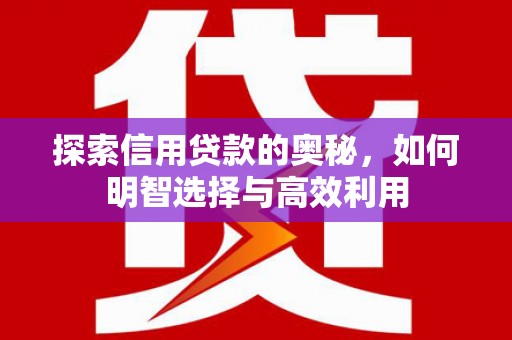 王益探索信用贷款的奥秘，如何明智选择与高效利用