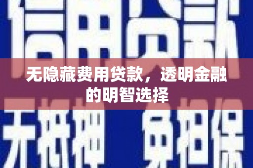 王益无隐藏费用贷款，透明金融的明智选择