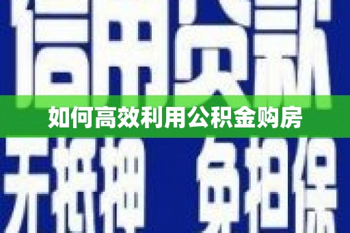 王益如何高效利用公积金购房