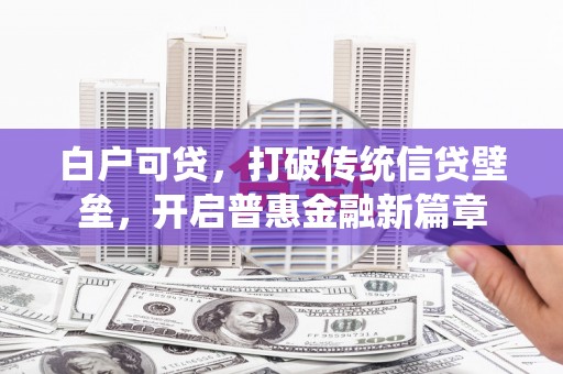王益白户可贷，打破传统信贷壁垒，开启普惠金融新篇章