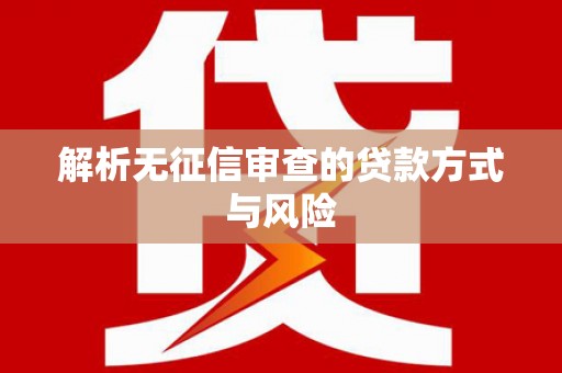 王益解析无征信审查的贷款方式与风险
